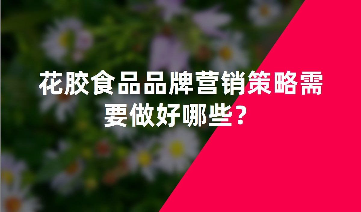 花(huā)膠食品品牌營銷策略需要做好哪些？